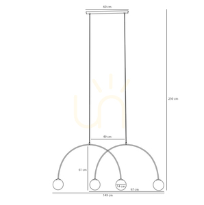 Aldex Una 4 Red Chilli L függőlámpa, piros, 4 × E14, 149 cm, 1116L19_L small 3