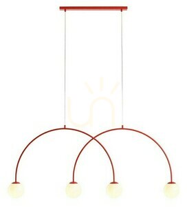 Aldex Una 4 Red Chilli L függőlámpa, piros, 4 × E14, 149 cm, 1116L19_L small 0