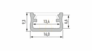 LUMINES LED profil A típus RAL1923 matt. 2 m small 1
