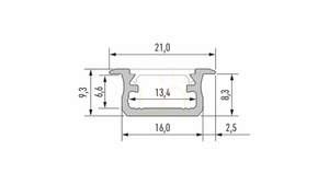 LUMINES LED profil B típus RAL1923 matt. 2 m small 1