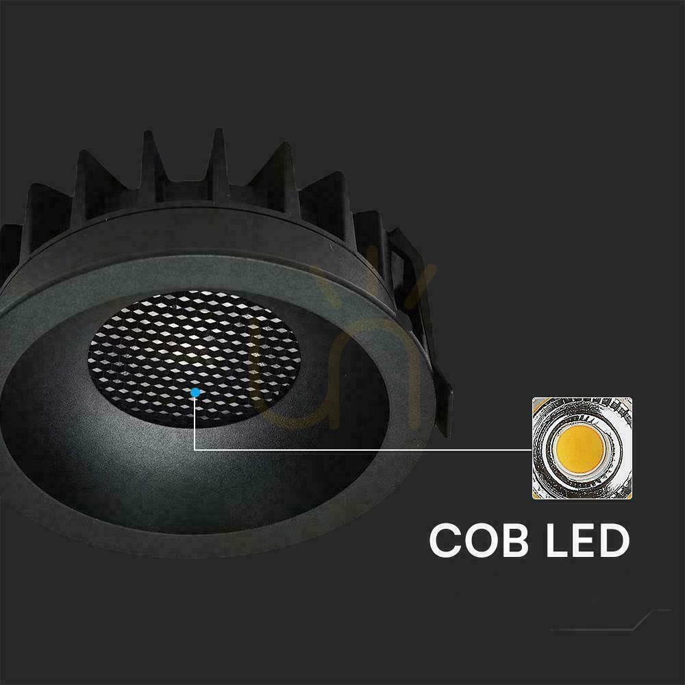Kilátás V-TAC LED Downlight 18W BRIDGELUX CHIP CCT lámpatest Fekete Raster Anti-glare Mézes-méhsejtes VT-17018 1860lm V-TAC LED Downlight 18W BRIDGELUX CHIP CCT lámpatest Fekete Raster Anti-glare Mézes-méhsejtes VT-17018 1860lm