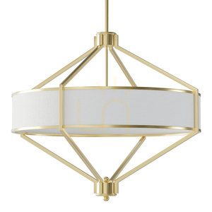 Függőlámpa Zundo 60 cm fehér krém szatén arany fém szövet Open Design Highlights small 1