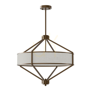 Függőlámpa Zundo Chocco 60 barna bézs 4 fényű fém-szövet E27 600 mm small 0