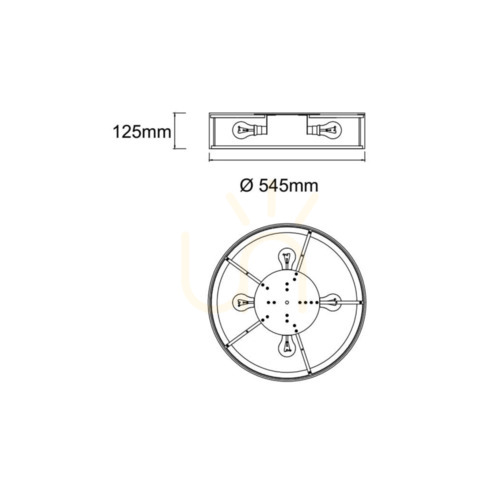 Jelölje be Plafond Zalindro Open Design Highlights 54 cm fehér fém üveg szövet 4xE27 IP20