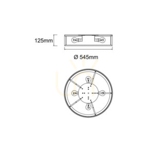 Plafon Zalindro Open Design Highlights 54 cm fehér króm E27 4x15W IP20 small 1