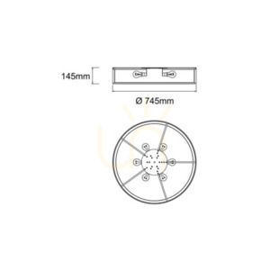 Plafon Zalindro 74 cm fehér bézs barna fém üveg szövet E27 Open Design Highlights small 1