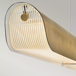 Hinkley Arco lineáris LED függőlámpa 117 cm sárgaréz Heritage Brass - Elstead small 2