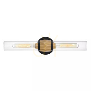Ellison IP44 fali lámpa - 2 fényforrás - fekete és Heritage Brass sárgaréz Elstead small 0
