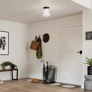 Albers mennyezeti lámpa - 1 foglalat - fekete, opál üvegbúra Elstead small 3
