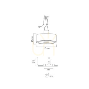 Mennyezeti lámpa Open Design Highlights Neo fekete toupe alumínium GU10 117 mm to 8W small 1