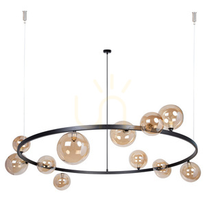 Csillár Sigma BOLERO 12 fekete borostyán üveg G9 126 cm 41324 small 0
