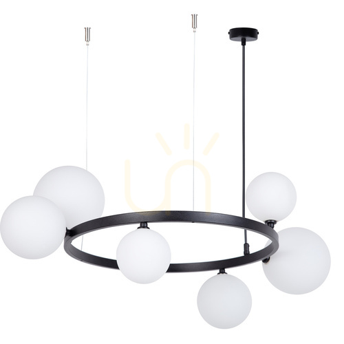Jelölje be Csillár Sigma BOLERO 6 fehér üvegbúrás fekete G9 72 cm 41319