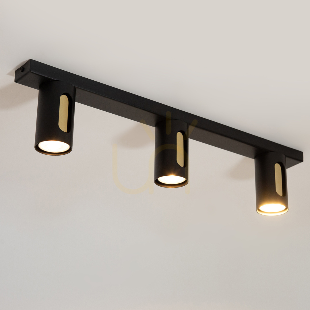 Kilátás Plafon Sigma FLOW 3 fekete-arany 60 cm GU10 41218 Plafon Sigma FLOW 3 fekete-arany 60 cm GU10 41218