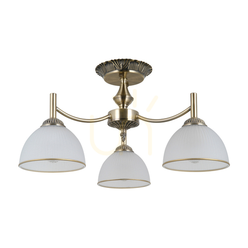 Jelölje be Italux Fener 3×E27 függőlámpa, antik sárgaréz / opálfehér, Ø 52 cm, PND-40653-3-ABR-WH