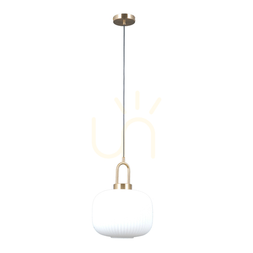 Jelölje be Italux Fosse E27 LED függőlámpa aranysárga-fehér, 26 cm, PND-408817-1-HBR-WH