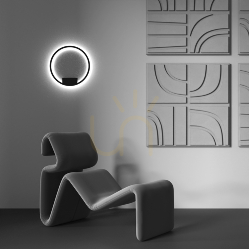 Jelölje be RIM MOD058WL-L25BK Maytoni fali lámpa fekete gyűrű Ø40 cm LED 23 W 3000/4000 K