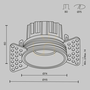 ROUND süllyesztett lámpatest DL058-12W3K-TRS-BS Maytoni small 8