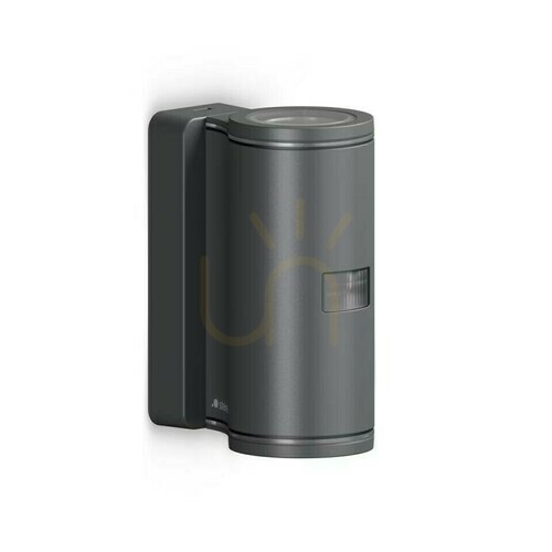 Jelölje be Homlokzati lámpatest mozgás- és szürkületérzékelővel L940 S PIR 14,5W 2xGU-10 3000K, 1240lm IP44 IK03 230V antracit / alumínium, műanyag