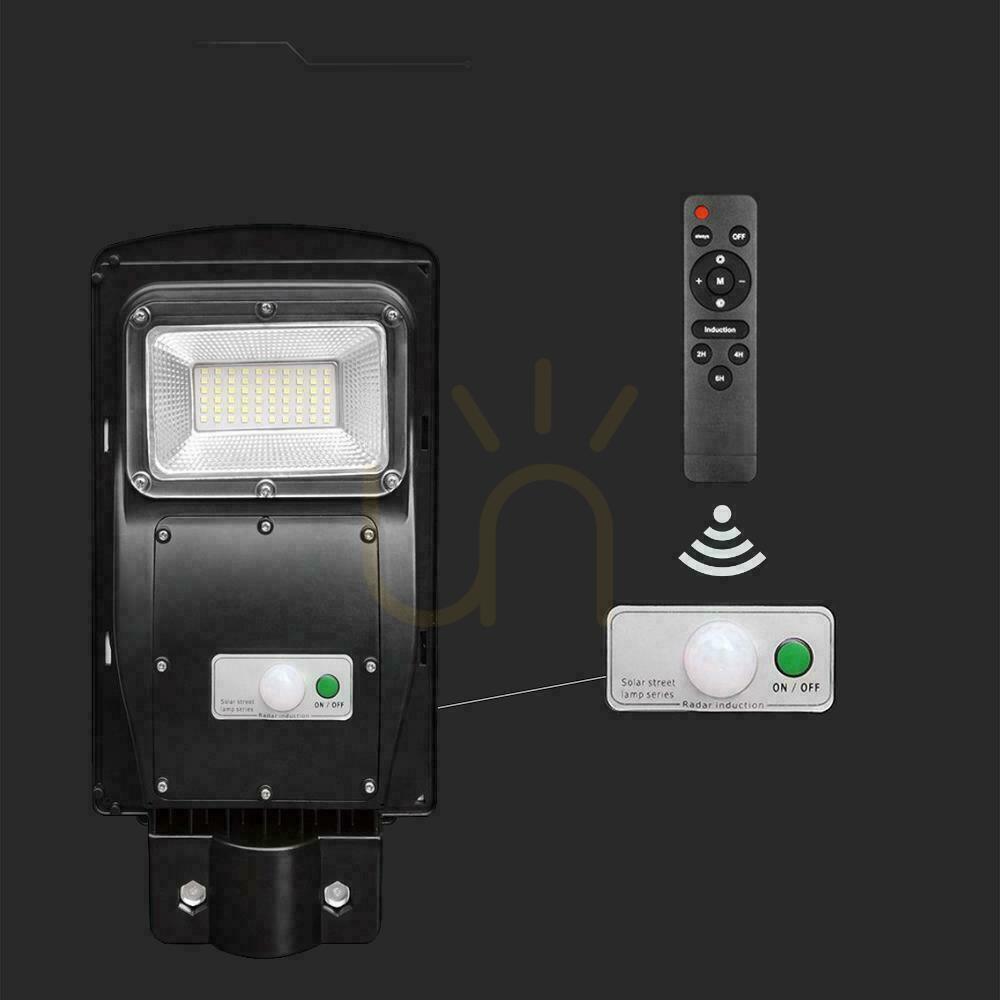 Kijelző Utcai LED Solar V-TAC 6W fekete VT-ST63W 6000K 800lm. Utcai LED Solar V-TAC 6W fekete VT-ST63W 6000K 800lm.