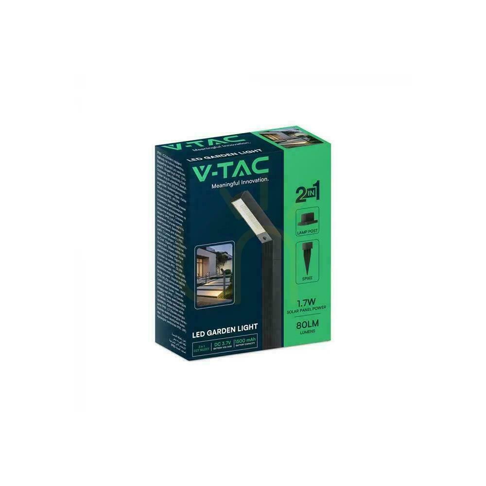 Kijelző V-TAC Solar LED kerti pólus 1.7W 2in1 Base + Pin Drive 85cm VT-10185 3000K-4000K-6500K 80lm 3 év garancia 3 év garancia V-TAC Solar LED kerti pólus 1.7W 2in1 Base + Pin Drive 85cm VT-10185 3000K-4000K-6500K 80lm 3 év garancia 3 év garancia