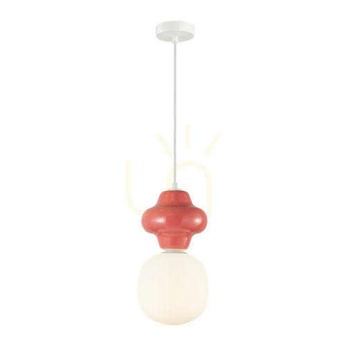 Jelölje be Függőlámpa Italux Latera E14 piros fehér üveg 18 cm PND-94331-1L-RED