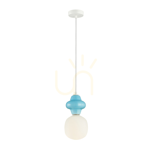 Jelölje be Függőlámpa Italux Latera E14 kék-fehér üveg-kerámia 15 cm PND-94331-1S-BLU