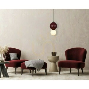 Italux Pieve LED függőlámpa bordó 18 cm PND-95221-1M-PRP small 1