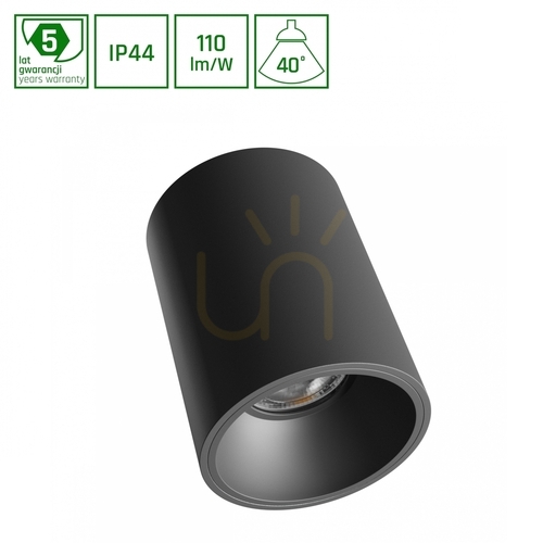 Jelölje be Orbito felszíni 10 Ww 230 V 40 St IP44 Ugr<19 Ra90 Fi75 X100 Mm Fekete kerek fekete 5 év