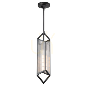 Quintiesse Cairo függőlámpa 1xE27 bordázott üveg, Urban Bronze, 49 cm small 0