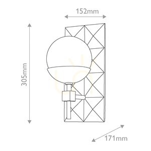 DECO fali lámpa - 1 fényforrás - Lakkozott arany QUINTIESSE small 2