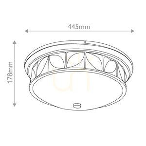 Plafond EPSILON - 3 fényforrás - Öregített sárgaréz QUINTIESSE small 2