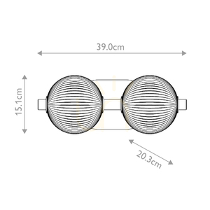 PALMAS QUINTIESSE fali lámpa szálcsiszolt arany füstüveg LED 18W 3000K IP44 39 cm small 2