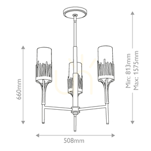 Quintiesse Sawgrass csillár, 3×E14, patinázott aranyfüst felület, Ø50,8 cm small 2