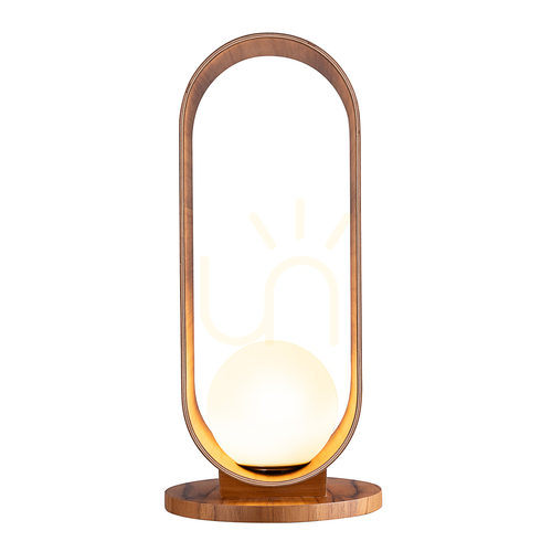 Jelölje be Quintiesse Sfera QN-SFERA-TL-L-TEAK asztali lámpa teak furnérral és opálüveggel, 53 cm