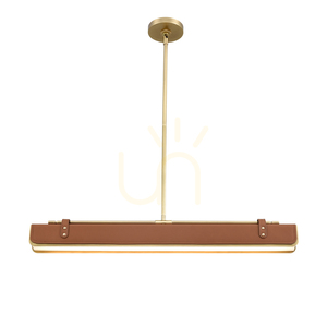VALISE LED szigetlámpa - Vintage sárgaréz, konyakszínű bőr QUINTIESSE small 1