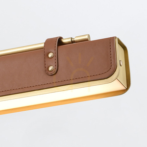VALISE LED szigetlámpa - Vintage sárgaréz, konyakszínű bőr QUINTIESSE small 6
