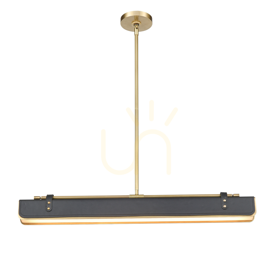 Kilátás VALISE LED szigetlámpa - Vintage sárgaréz, szmoking bőr QUINTIESSE VALISE LED szigetlámpa - Vintage sárgaréz, szmoking bőr QUINTIESSE