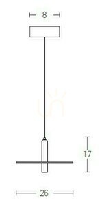 Függőlámpa LED 7W fekete Zambelis 26 cm melegfehér 3000K fekete-fém small 2