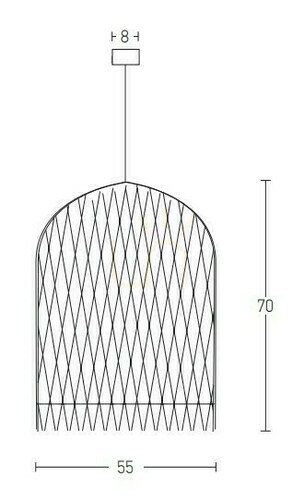 Jelölje be Függőlámpa rattan bézs 55 cm Zambelis