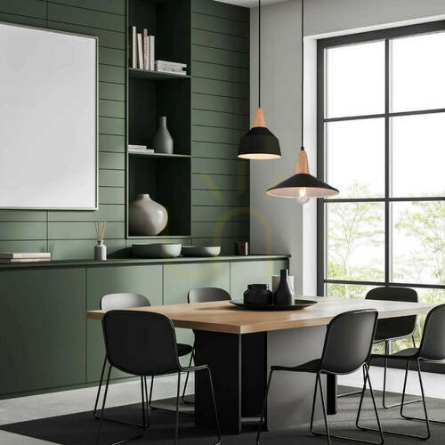 Jelölje be Függőlámpa Zambelis fekete-fa E27 1x40W Ø33 cm