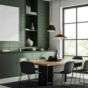 Függőlámpa Zambelis fekete-fa E27 1x40W Ø33 cm small 0