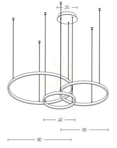 Jelölje be Függőlámpa Zambelis arany matt LED 136W 3000K dimmelhető 40-60-80 cm