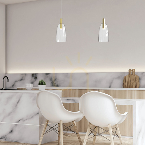 Jelölje be Zambelis LED függőlámpa 5W arany matt átlátszó üveg 14 cm