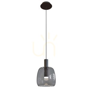 Függőlámpa Zambelis fekete matt füstszürke üveg LED 5W Ø14,5 cm small 2