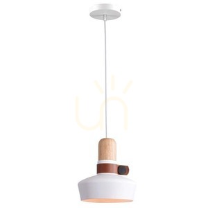 Zambelis függőlámpa E27 fehér matt fa bőr 20 cm small 0