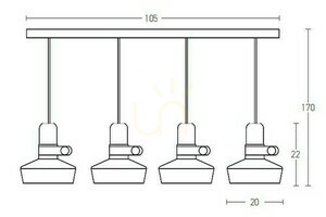 Zambelis 4xE27 fehér matt fém-bőr-fa függőlámpa 105 cm small 1