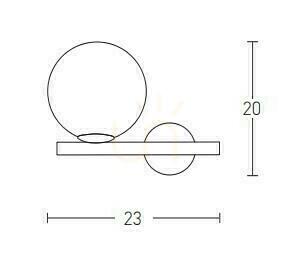 Fali lámpa Zambelis arany matt E14 opálüveg fém 1x15W small 1