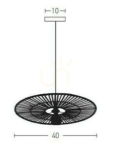 Függőlámpa Zambelis fehér természetes bambusz fém E27 40 cm small 1