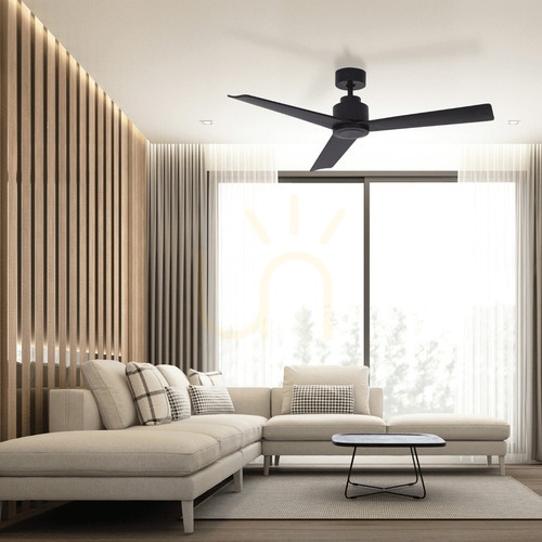 Jelölje be Mennyezeti ventilátor Zambelis fekete matt fém-fa 132 cm