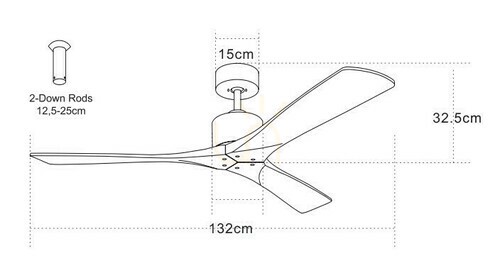 Jelölje be Függőlámpa ventilátor Zambelis barna cseresznyefa lapátokkal 132 cm